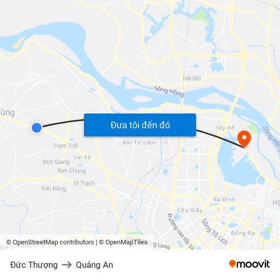 Đức Thượng to Quảng An map