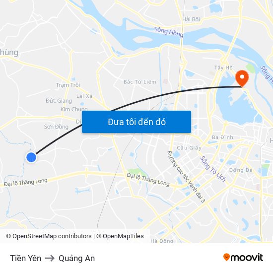 Tiền Yên to Quảng An map