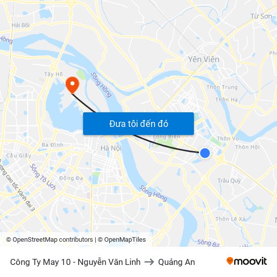 Công Ty May 10 - Nguyễn Văn Linh to Quảng An map