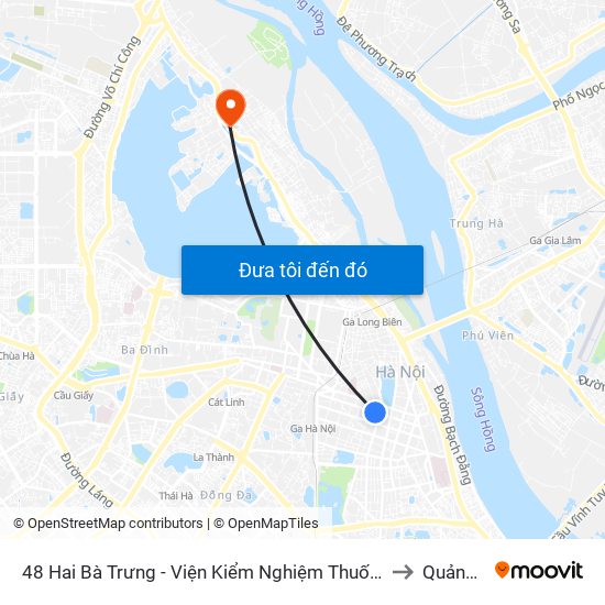 48 Hai Bà Trưng - Viện Kiểm Nghiệm Thuốc Trung Ương to Quảng An map