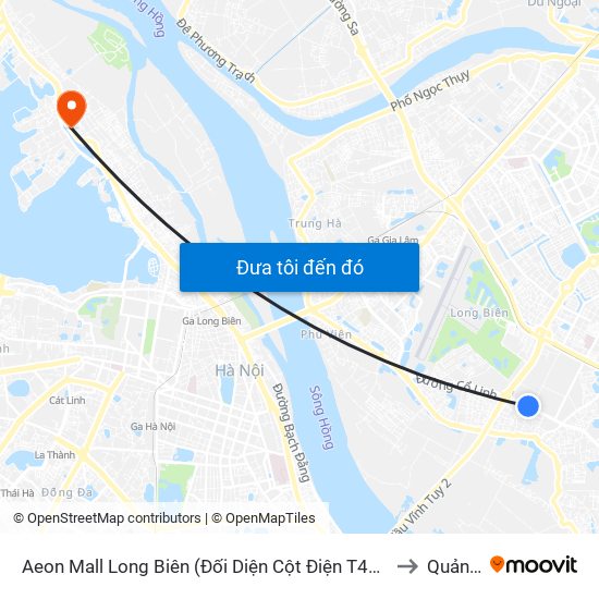 Aeon Mall Long Biên (Đối Diện Cột Điện T4a/2a-B Đường Cổ Linh) to Quảng An map