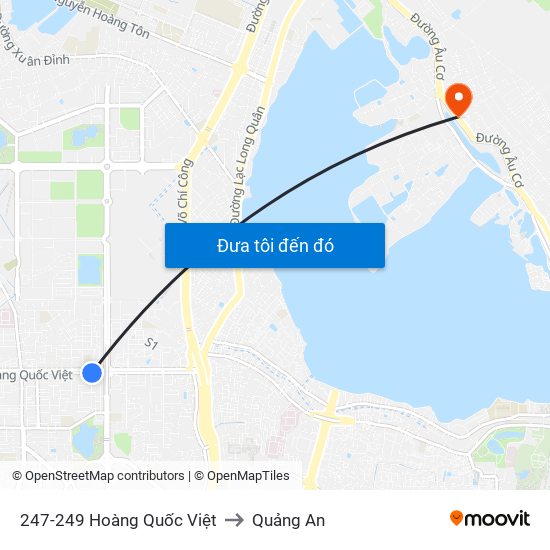 247-249 Hoàng Quốc Việt to Quảng An map