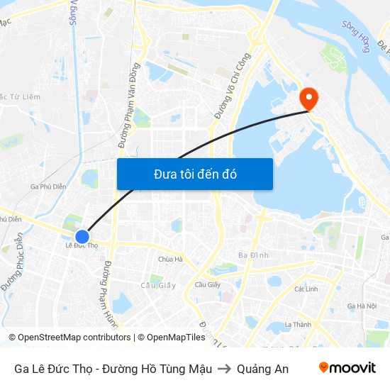 Ga Lê Đức Thọ - Đường Hồ Tùng Mậu to Quảng An map