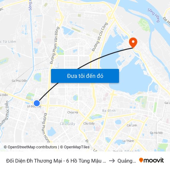 Đối Diện Đh Thương Mại - 6 Hồ Tùng Mậu (Cột Sau) to Quảng An map