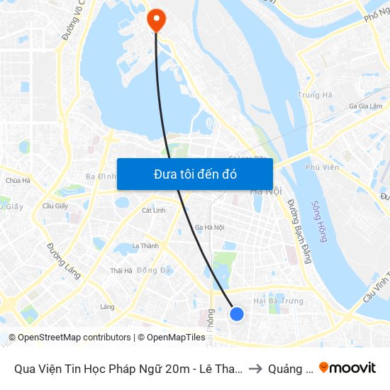 Qua Viện Tin Học Pháp Ngữ 20m - Lê Thanh Nghị to Quảng An map