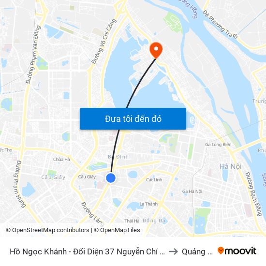 Hồ Ngọc Khánh - Đối Diện 37 Nguyễn Chí Thanh to Quảng An map