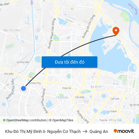 Khu Đô Thị Mỹ Đình Ii- Nguyễn Cơ Thạch to Quảng An map