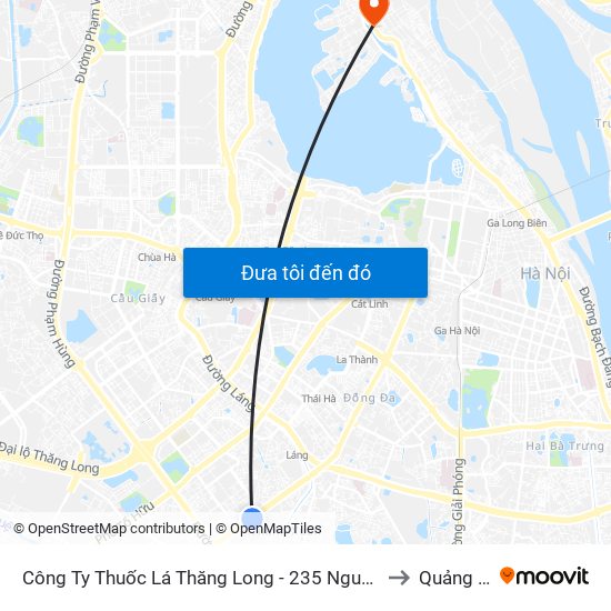 Công Ty Thuốc Lá Thăng Long - 235 Nguyễn Trãi to Quảng An map