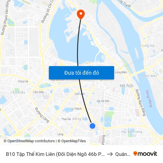 B10 Tập Thể Kim Liên (Đối Diện Ngõ 46b Phạm Ngọc Thạch) to Quảng An map