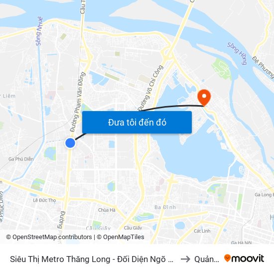 Siêu Thị Metro Thăng Long - Đối Diện Ngõ 599 Phạm Văn Đồng to Quảng An map