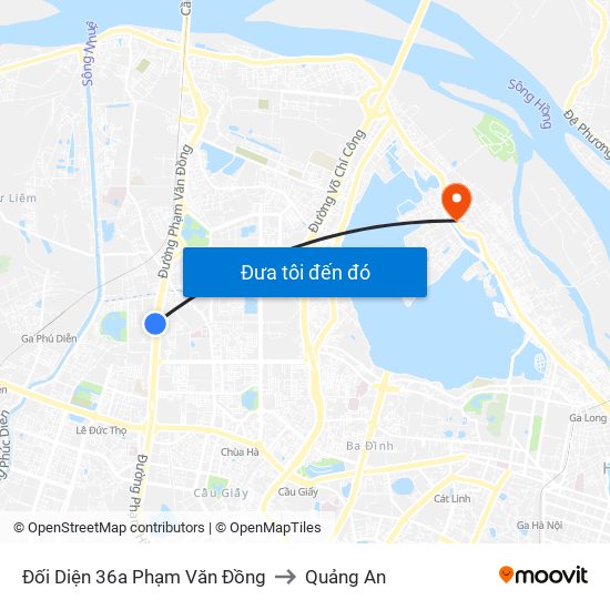 Đối Diện 36a Phạm Văn Đồng to Quảng An map