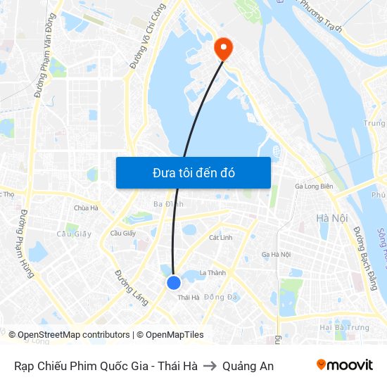 Rạp Chiếu Phim Quốc Gia - Thái Hà to Quảng An map