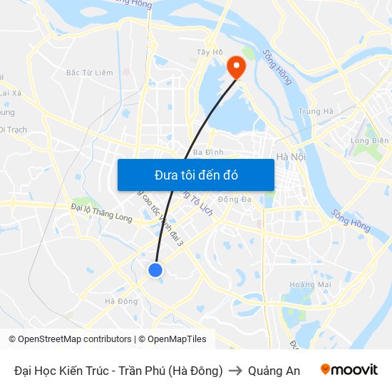 Đại Học Kiến Trúc - Trần Phú (Hà Đông) to Quảng An map