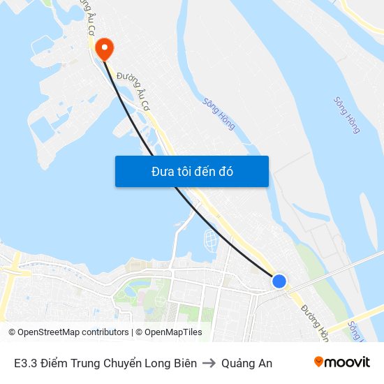 E3.3 Điểm Trung Chuyển Long Biên to Quảng An map