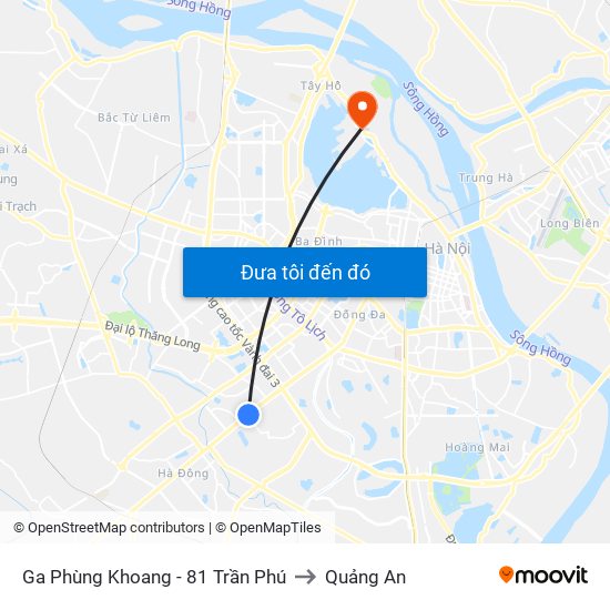 Ga Phùng Khoang - 81 Trần Phú to Quảng An map