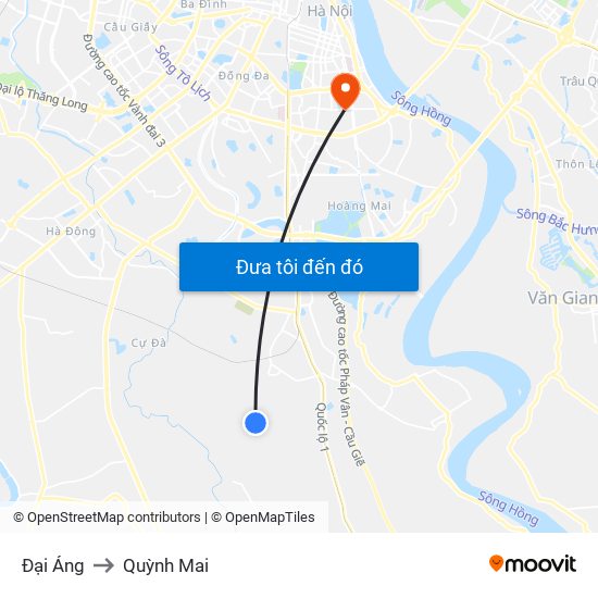 Đại Áng to Quỳnh Mai map