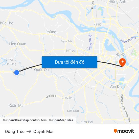 Đồng Trúc to Quỳnh Mai map