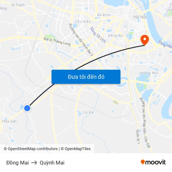 Đồng Mai to Quỳnh Mai map