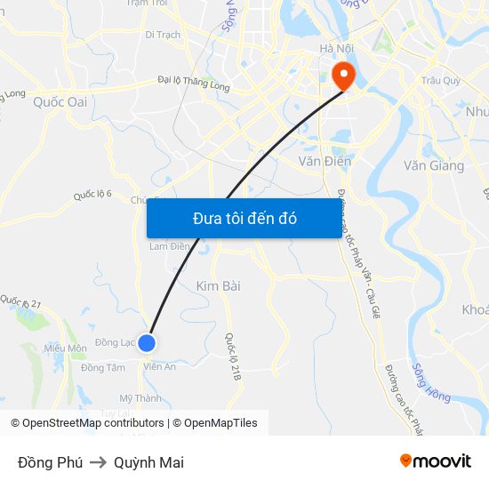 Đồng Phú to Quỳnh Mai map
