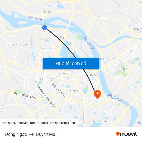 Đông Ngạc to Quỳnh Mai map