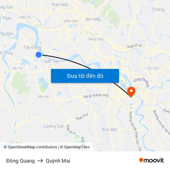 Đông Quang to Quỳnh Mai map