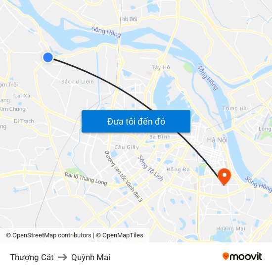 Thượng Cát to Quỳnh Mai map