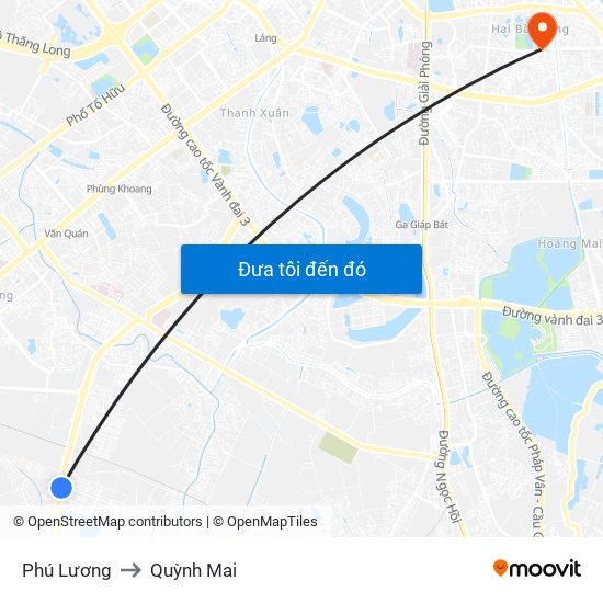 Phú Lương to Quỳnh Mai map