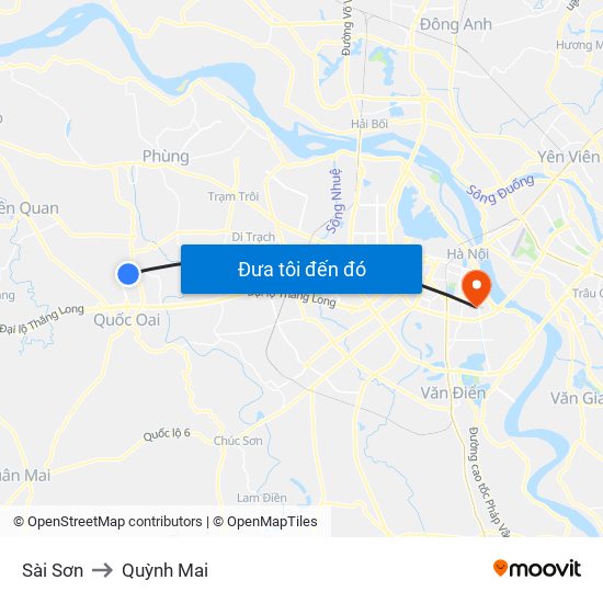Sài Sơn to Quỳnh Mai map