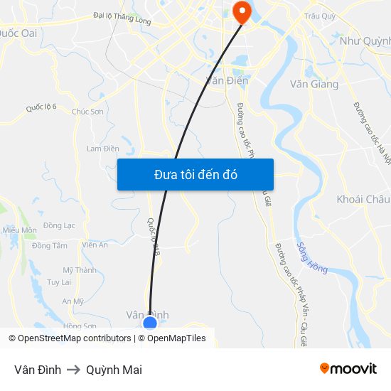 Vân Đình to Quỳnh Mai map