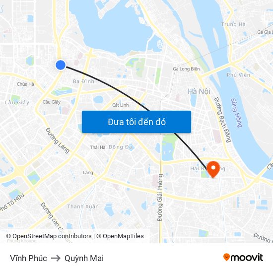 Vĩnh Phúc to Quỳnh Mai map