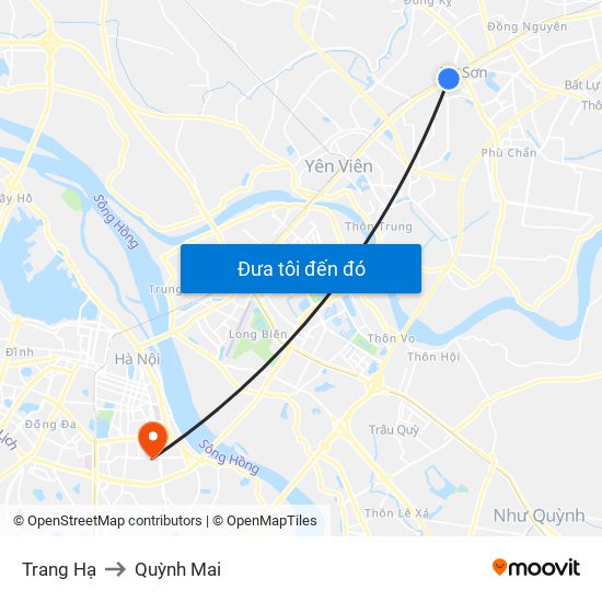 Trang Hạ to Quỳnh Mai map