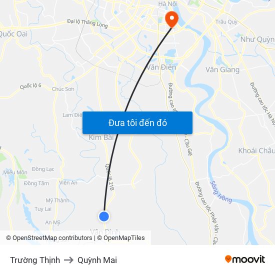 Trường Thịnh to Quỳnh Mai map
