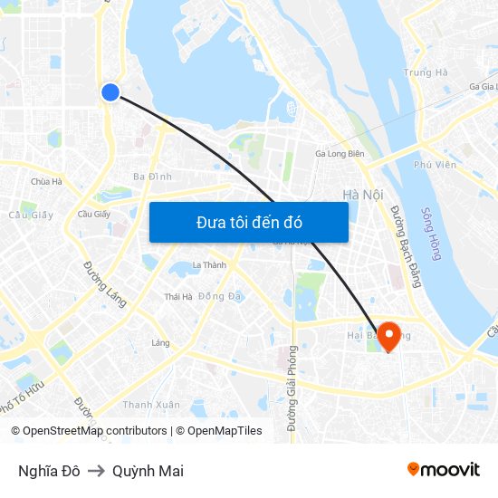 Nghĩa Đô to Quỳnh Mai map