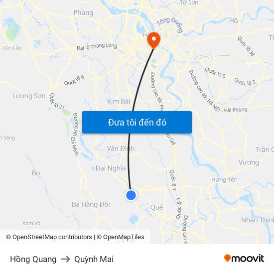 Hồng Quang to Quỳnh Mai map