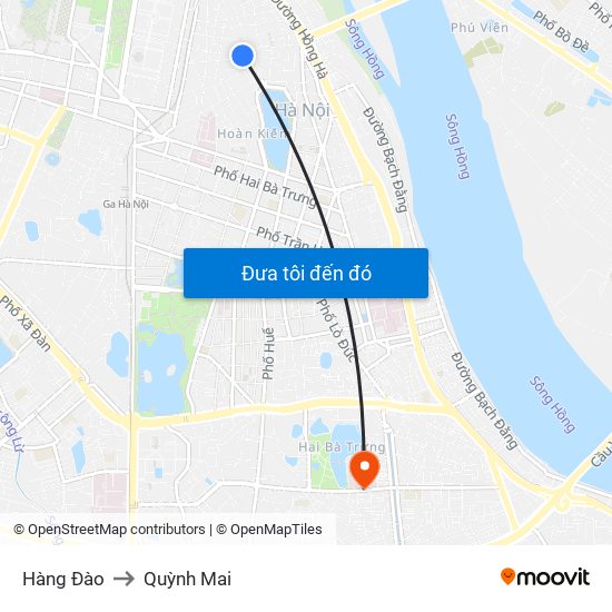 Hàng Đào to Quỳnh Mai map
