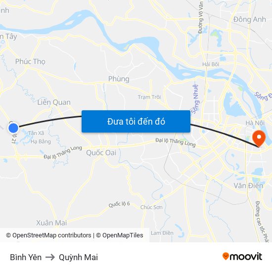 Bình Yên to Quỳnh Mai map