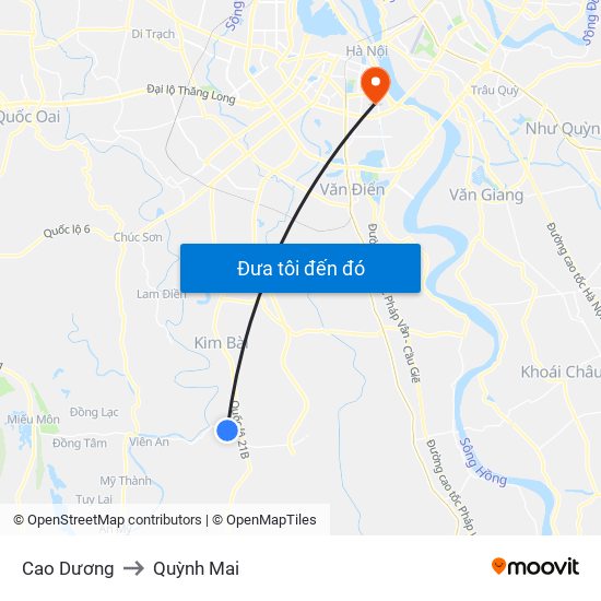Cao Dương to Quỳnh Mai map