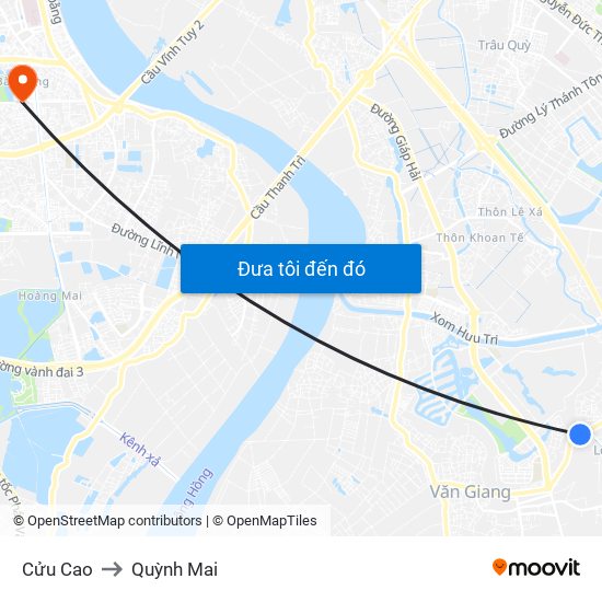 Cửu Cao to Quỳnh Mai map