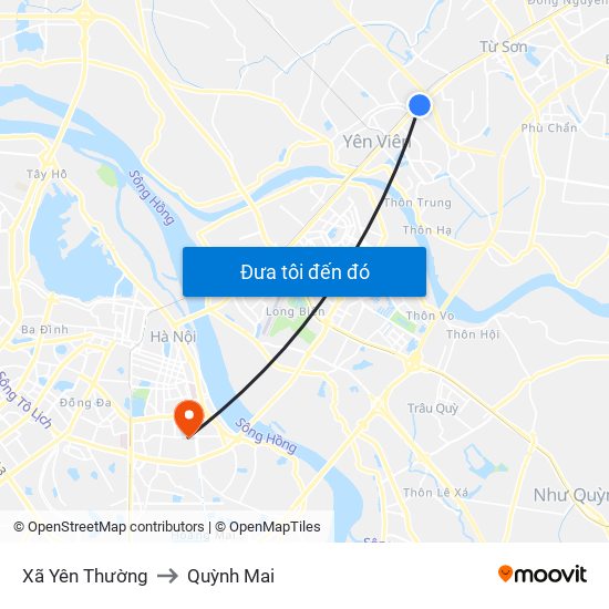 Xã Yên Thường to Quỳnh Mai map