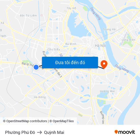 Phường Phú Đô to Quỳnh Mai map