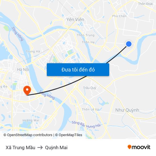 Xã Trung Mầu to Quỳnh Mai map