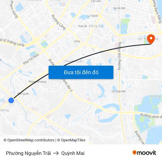 Phường Nguyễn Trãi to Quỳnh Mai map
