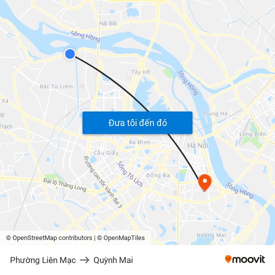 Phường Liên Mạc to Quỳnh Mai map