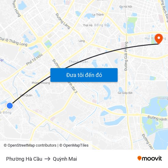 Phường Hà Cầu to Quỳnh Mai map