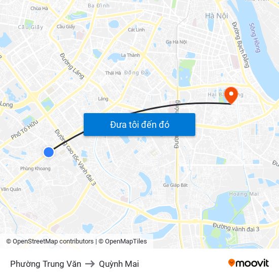 Phường Trung Văn to Quỳnh Mai map
