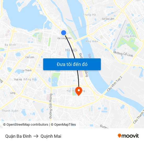 Quận Ba Đình to Quỳnh Mai map