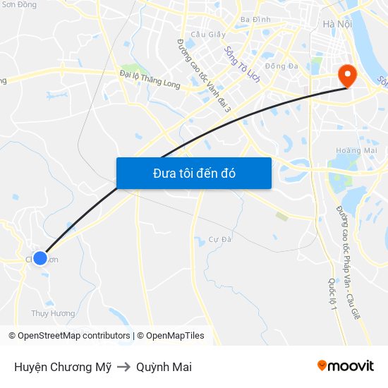 Huyện Chương Mỹ to Quỳnh Mai map