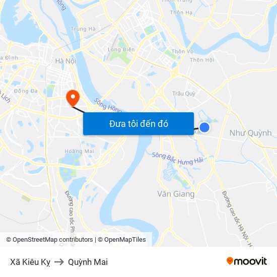 Xã Kiêu Kỵ to Quỳnh Mai map