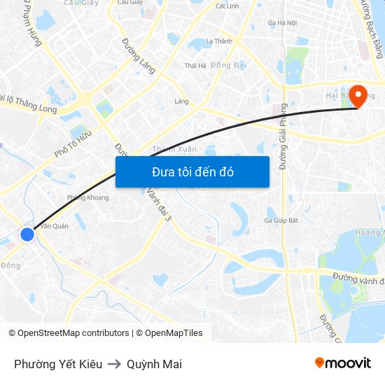 Phường Yết Kiêu to Quỳnh Mai map