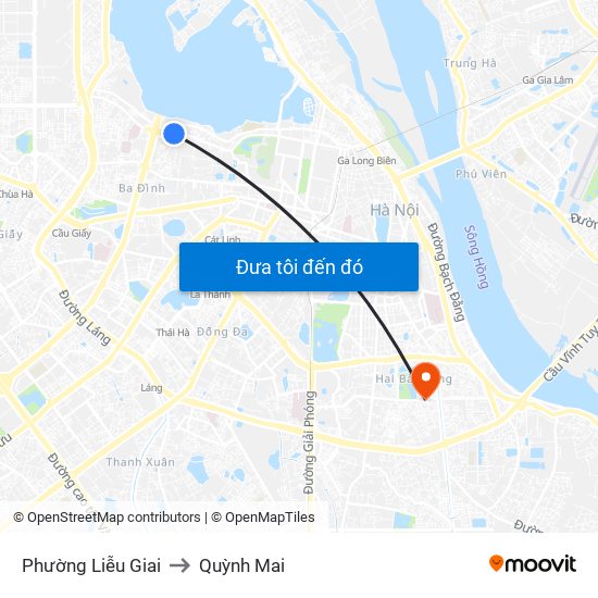 Phường Liễu Giai to Quỳnh Mai map